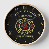 Logo du service d'incendie Badge noir et or