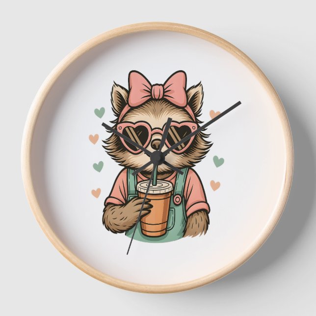 Horloge Louveur de café Sloth Girl (Recto)