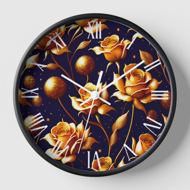 Horloge Luxe Gold Boho Rose Collection moderne (Recto)