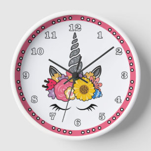 Horloge Magical Unicorn en argent Parties scintillant corn