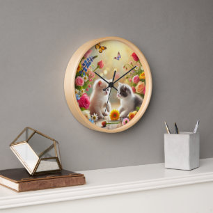 Horloge Magique curieux chaton