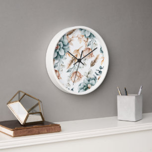 Horloge Magnifique motif floral sans couture avec vintage 