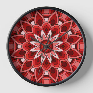 Horloge Mandala en rouge