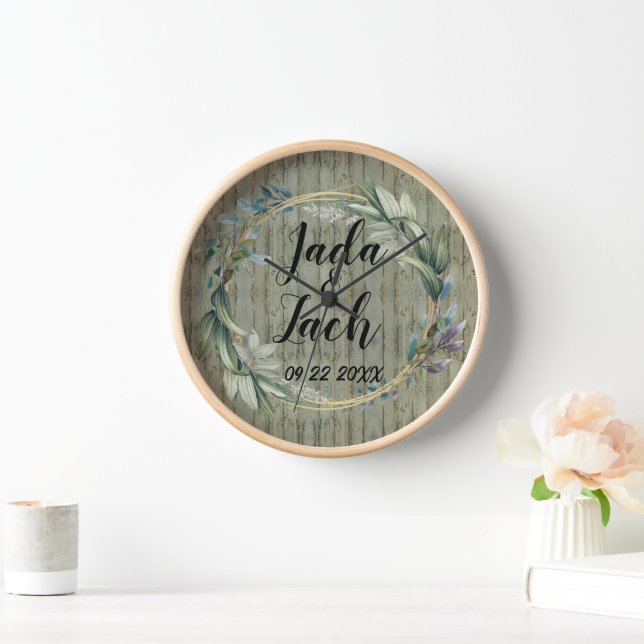 Horloge Mariage de courroie feutrée rustique (Maison)