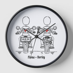 Horloge Mariage de moto de deux mariées sur mesure