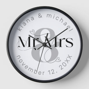 Horloge Mariage moderne décoratif M. & Mme ID887