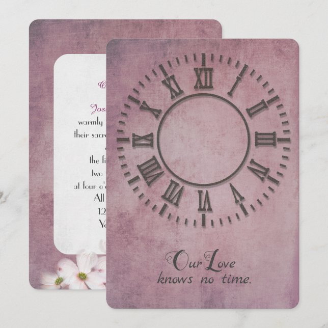 horloge mariage sans invitation à main (Devant / Derrière)