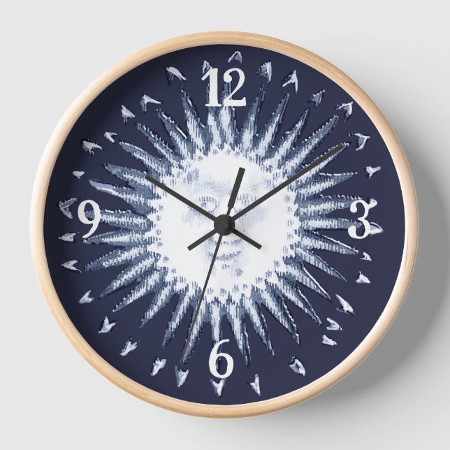 Horloge Marine Blue Sun Starburst Antique Anthropomorphiqu (Recto)