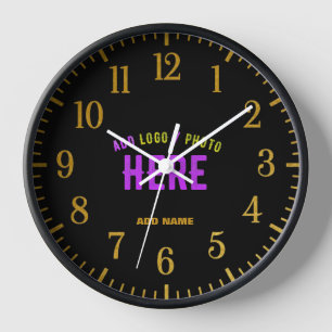 HORLOGE MARQUE ÉLÉGANT MODERNE PERSONNALISABLE NOIR VÉRIFI