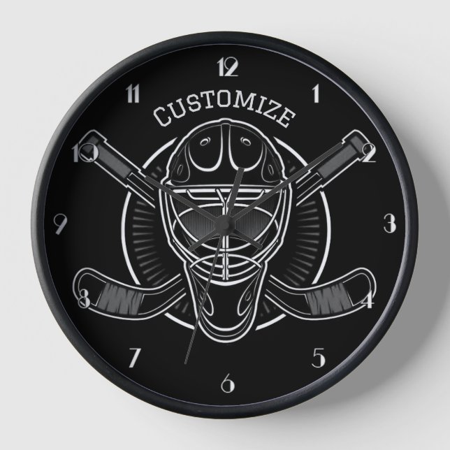Horloge Masque de gardien noir et blanc (Recto)