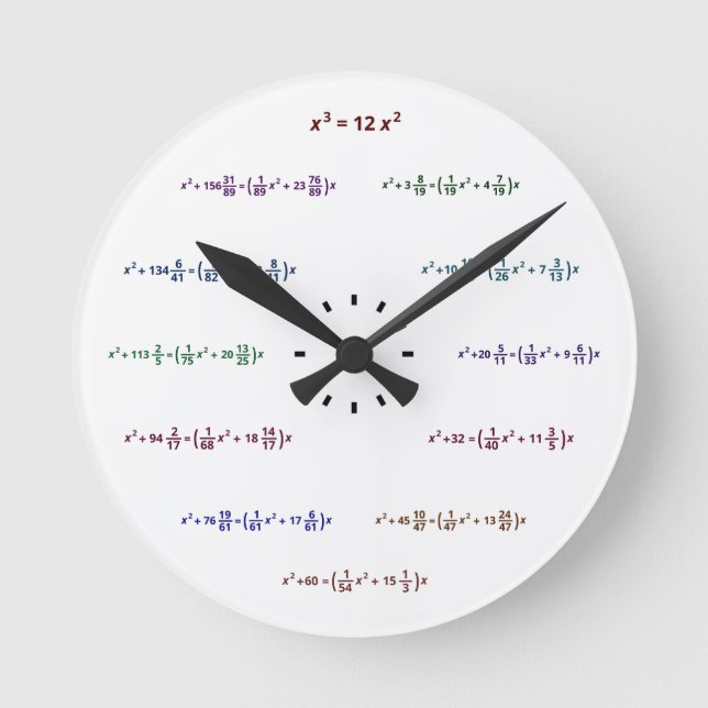 Horloge mathématique (AM-PM-Minutes) (Recto)