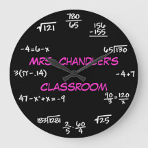 Horloge mathématique du tableau de bord de l'ensei