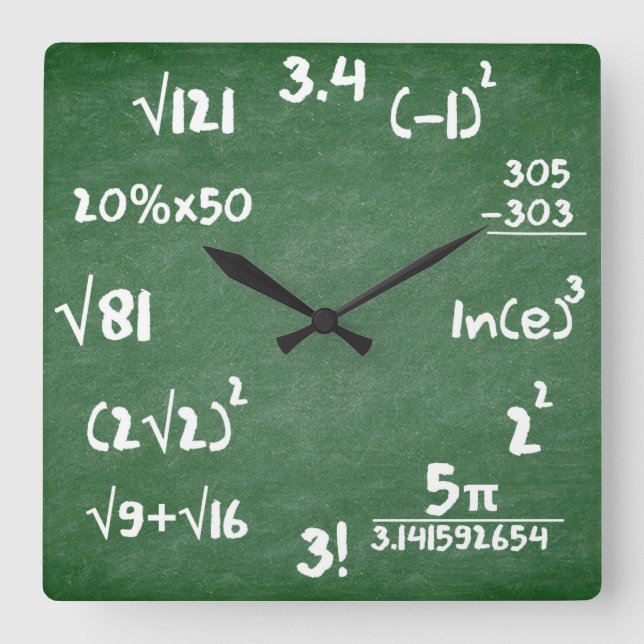Horloge mathématique pour les amateurs de mathémat (Recto)