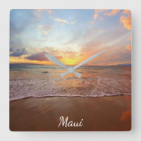 Horloge Maui Beach Sunset Acrylique Mur