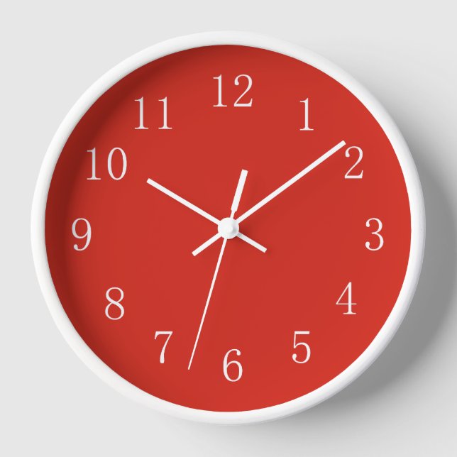 Horloge Maximum rouge avec les mains blanches, nombre, cad (Recto)