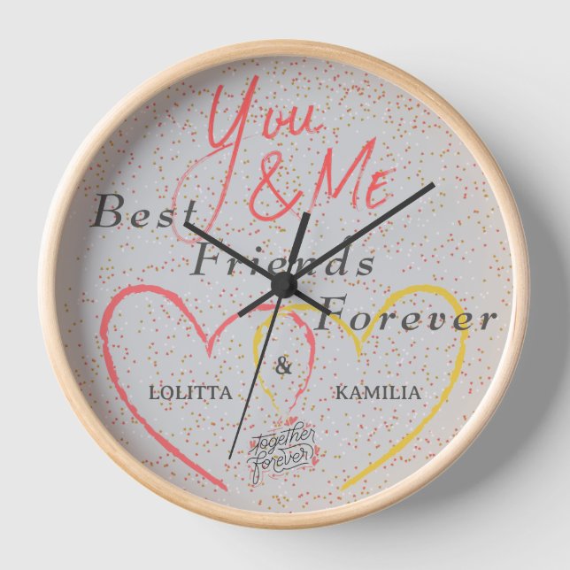 Horloge Meilleurs amis pour toujours cadenas personnalisée (Recto)