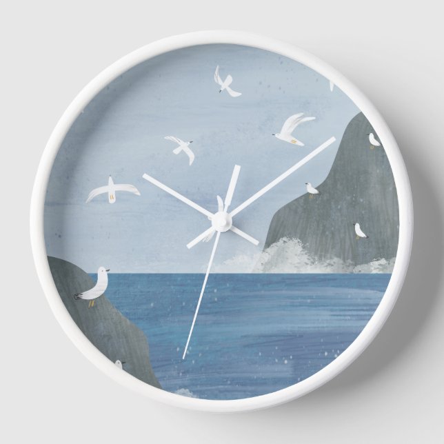 Horloge Mer froide et mouettes (Recto)