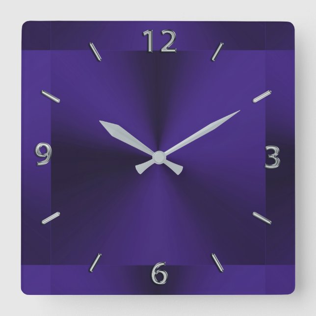 Horloge métallique moderne royale violette (Recto)