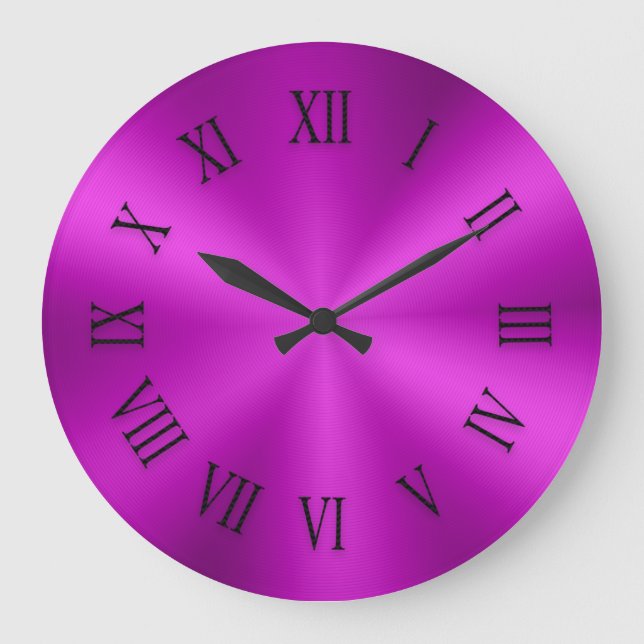 Horloge métallique rose chaud avec chiffres romain (Recto)