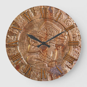 Horloge mexicaine aztèque découpée maya d'histoire