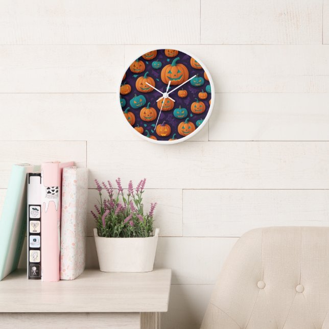 Horloge Midnight Pumpkin Wall Clock (Salle de lecture)