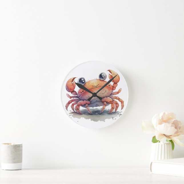 Horloge mignonne du mur de crabe (Maison)