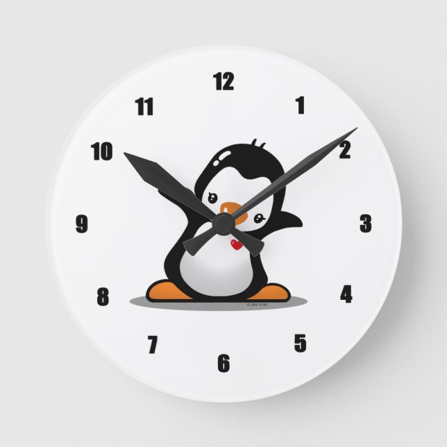 Horloge mignonne du mur de pingouin (Recto)