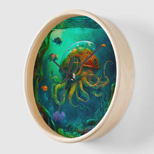 Horloge Miles Under the Sea Art Illustration Steampunk