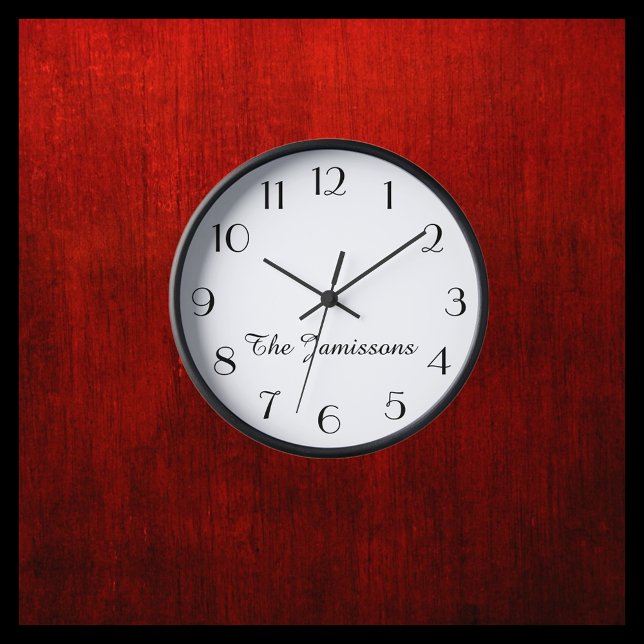 Horloge Minimaliste moderne, nom blanc et noir cadran mura (Créateur téléchargé)