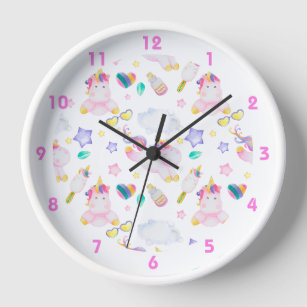Horloge Minuscule Motif Unicorne coloré