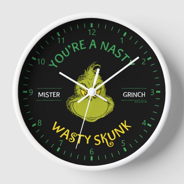 Horloge Mister Grinch | Vous êtes un sale con (Recto)