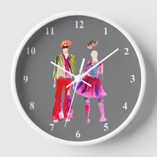 Horloge Mode illustration aquarelle boho (Recto)