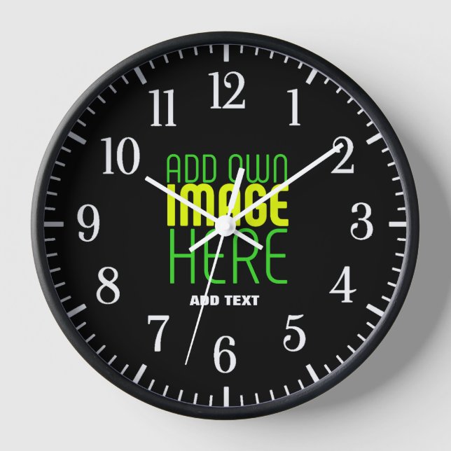 HORLOGE MODÈLE DE TEXTE D'IMAGE NOIRE SIMPLE ET MODERNE (Recto)