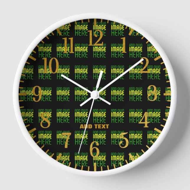 HORLOGE MODÈLE DE TEXTE D'IMAGE NOIRE SIMPLE ET MODERNE (Recto)