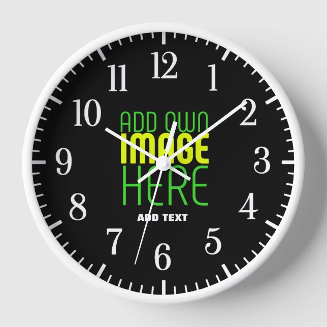 HORLOGE MODÈLE DE TEXTE D'IMAGE NOIRE SIMPLE ET MODERNE (Recto)