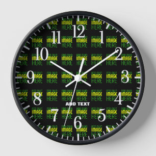 HORLOGE MODELE DE TEXTE D'IMAGE NOIRE SIMPLE ET MODIFIABLE