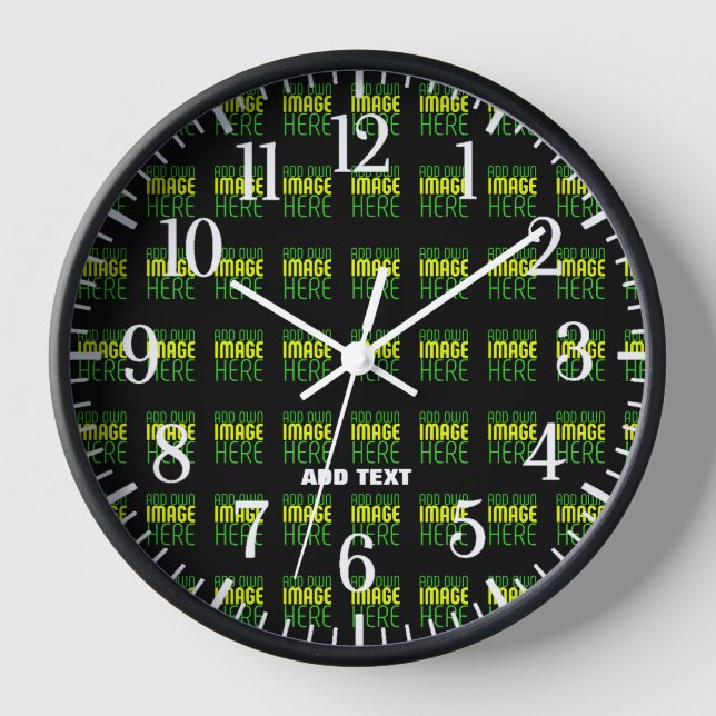 HORLOGE MODELE DE TEXTE D'IMAGE NOIRE SIMPLE ET MODIFIABLE (Recto)