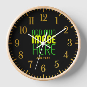 HORLOGE MODELE DE TEXTE D'IMAGE NOIRE SIMPLE ET MODIFIABLE