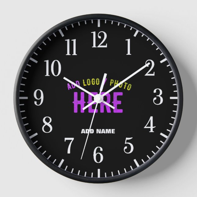 HORLOGE MODERNE ET MODERNE PERSONNALISABLE NOIR VÉRIFIÉ (Recto)