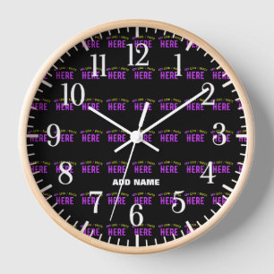 HORLOGE MODERNE ET MODERNE PERSONNALISABLE NOIR VÉRIFIÉ