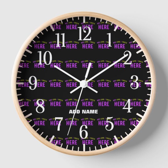 HORLOGE MODERNE ET MODERNE PERSONNALISABLE NOIR VÉRIFIÉ (Recto)