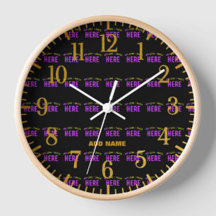 HORLOGE MODERNE ET MODERNE PERSONNALISABLE NOIR VÉRIFIÉ