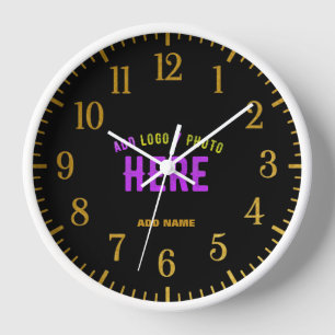 HORLOGE MODERNE ET MODERNE PERSONNALISABLE NOIR VÉRIFIÉ