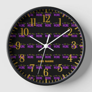 HORLOGE MODERNE ET MODERNE PERSONNALISABLE NOIR VÉRIFIÉ
