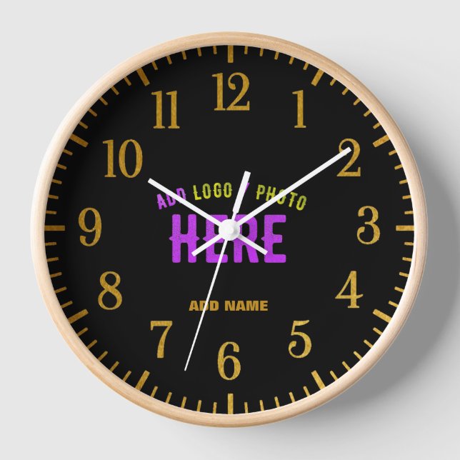 HORLOGE MODERNE ET MODERNE PERSONNALISABLE NOIR VÉRIFIÉ (Recto)