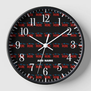 HORLOGE MODERNE ET MODERNE PERSONNALISABLE NOIR VÉRIFIÉ