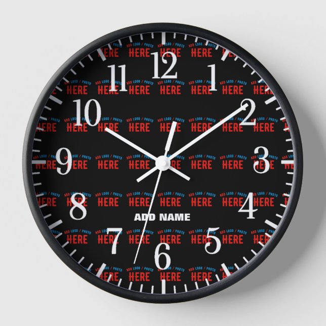 HORLOGE MODERNE ET MODERNE PERSONNALISABLE NOIR VÉRIFIÉ (Recto)