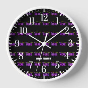 HORLOGE MODERNE ET MODERNE PERSONNALISABLE NOIR VÉRIFIÉ