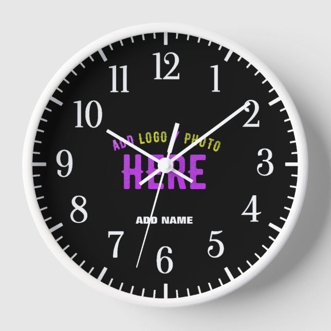 HORLOGE MODERNE ET MODERNE PERSONNALISABLE NOIR VÉRIFIÉ (Recto)