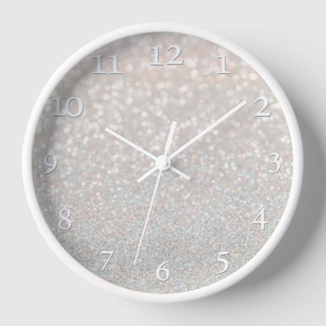 Horloge moderne, rose, doré, brillant, ombre, blush, parti (Recto)